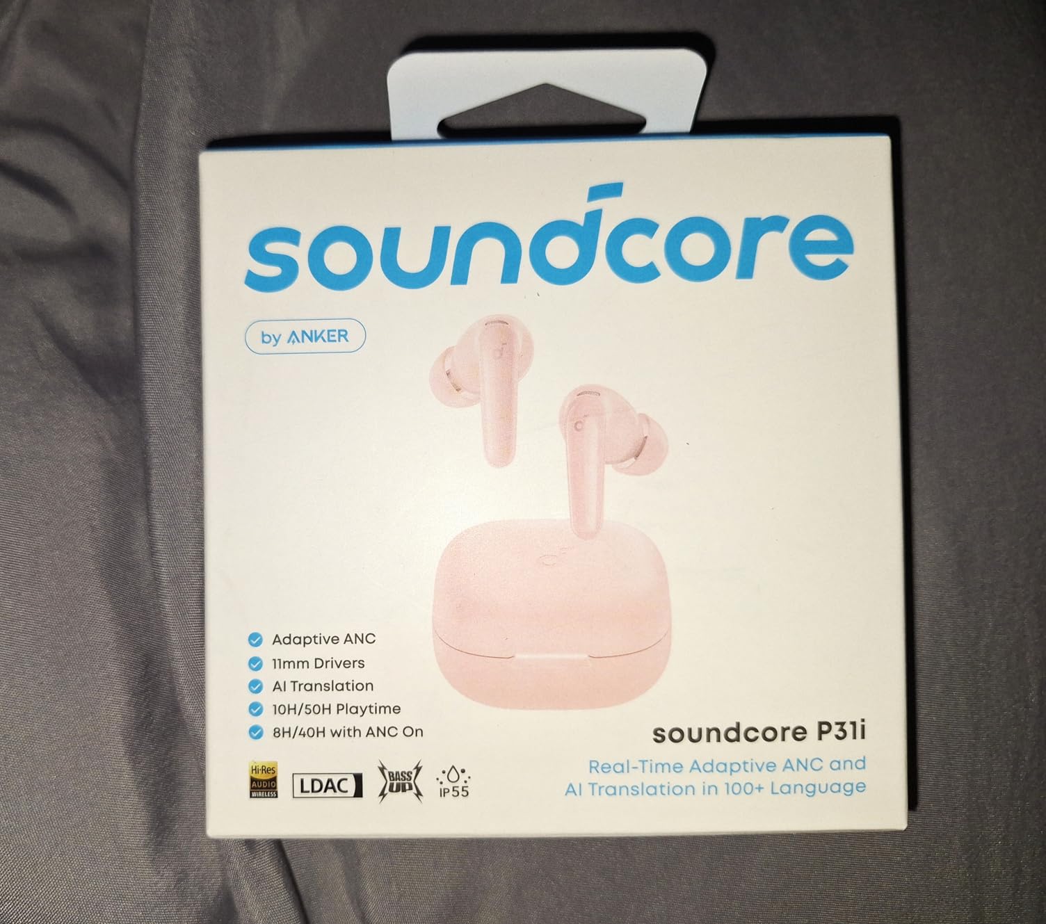 Soundcore P31i by Anker Translation Earbuds with Real-Time Adaptive ANC | Real-Time Adaptive Noise Cancelling, Hi-Res Sound, Translation Earbuds, 50H Playtime, Spatial Audio, Fast Charging, IP55 customer photo 2
