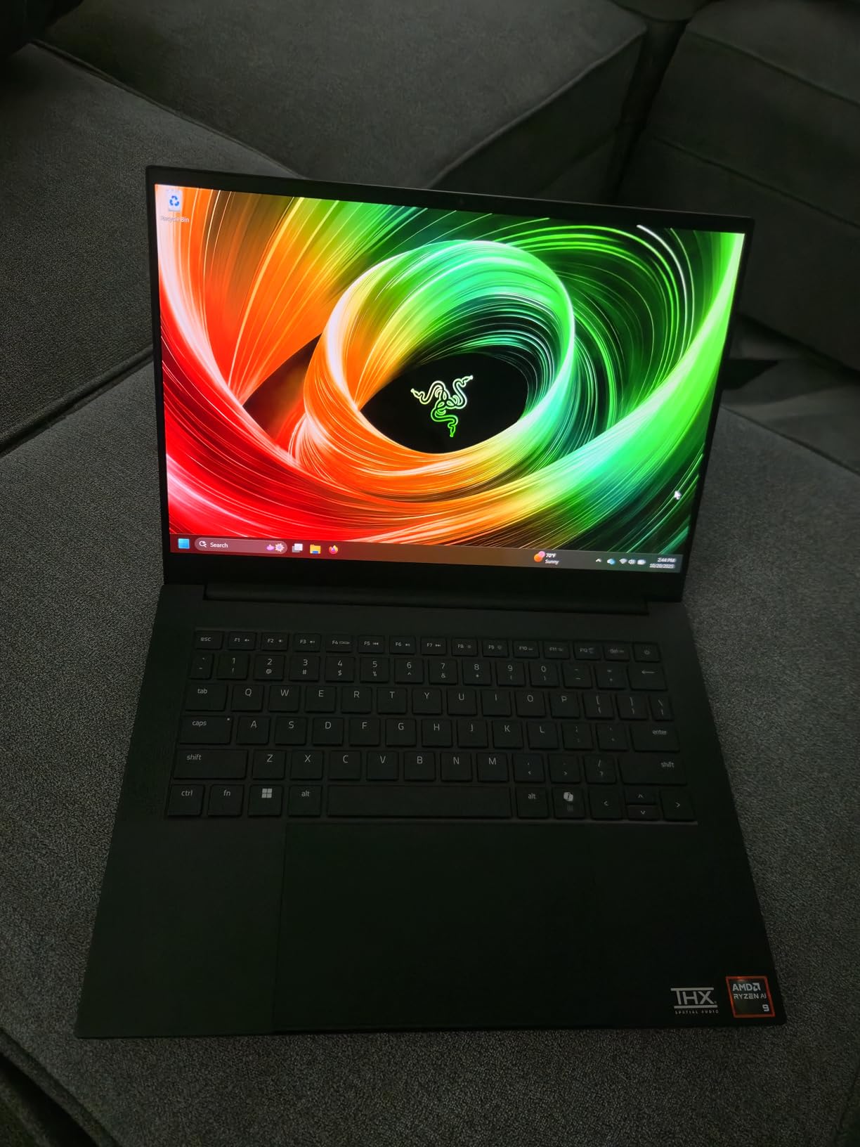 Razer Blade 14 (2025) Gaming Laptop - NVIDIA GeForce RTX 5060, AMD Ryzen AI 9 365 CPU, 3K 120Hz OLED Display, 16GB LPDDR5X RAM, 1TB SSD, Thin & Lightweight, Chroma RGB, Windows, Black customer photo 1