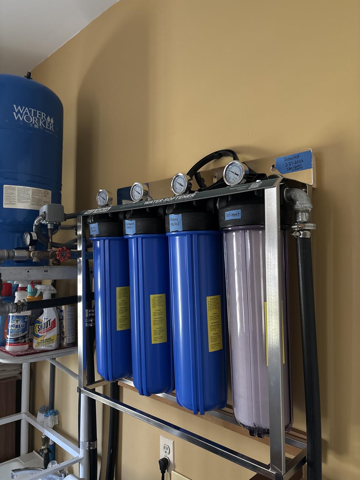 NU Aqua 4 Stage Main Line Salt Free Water Softener Whole House Water Filter System (20 inch x 4.5 inch) | Reduce Heavy Metals, Chlorine, Odors | Sediment, Water Softner, Heavy Metal KFD GAC, Carbon Block customer photo 1