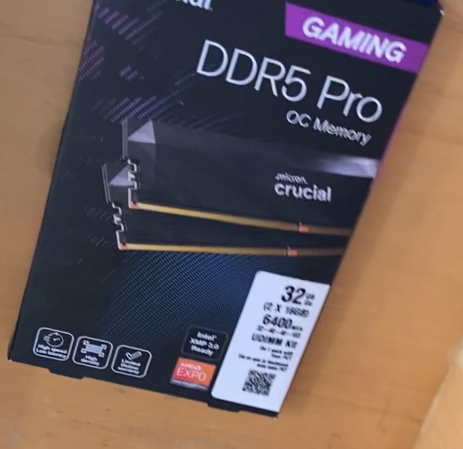 Crucial Pro DDR5 RAM 32GB Kit (2x16GB), 6400MHz CL32, Overclocking Desktop Gaming Memory, Intel XMP 3.0 & AMD Expo Compatible, Black - CP2K16G64C32U5B customer photo 1