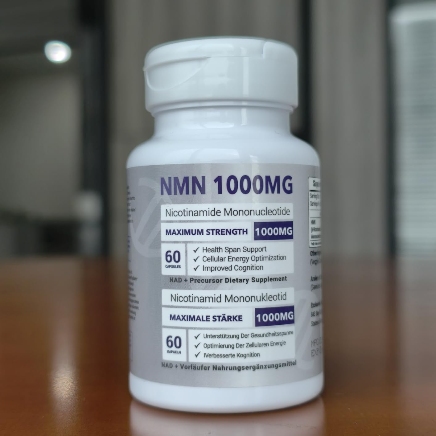 NMN 1000mg Per Serving Maximum Strength - 99% Pure NMN (Nicotinamide Mononucleotide), Stabilized NMN 1000mg - 60 Veggie Capsules customer photo 2