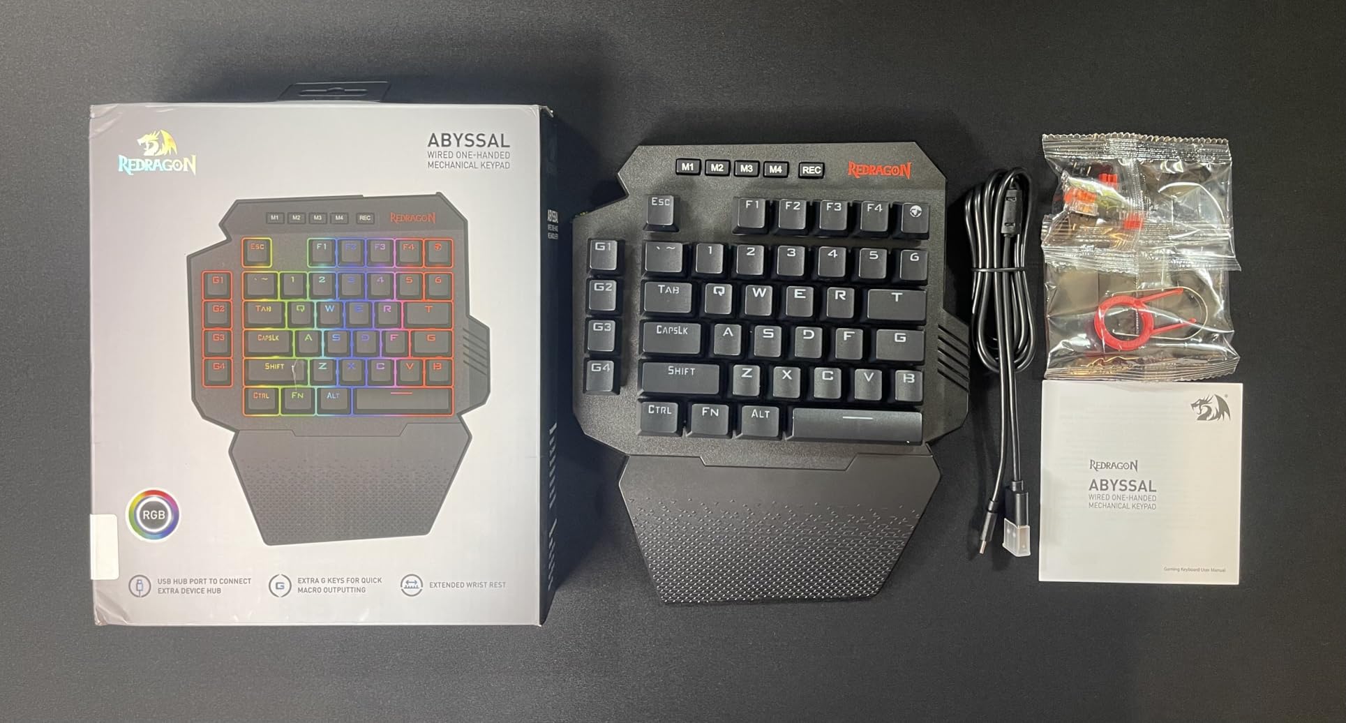Redragon K758 Wired One-Handed RGB Mechanical Gaming Keyboard, 39 Keys Type-C Professional Gaming Keypad w/Upgraded Hot-Swappable Socket, 4 Onboard Macro Keys & Dedicated Wrist Rest customer photo 1