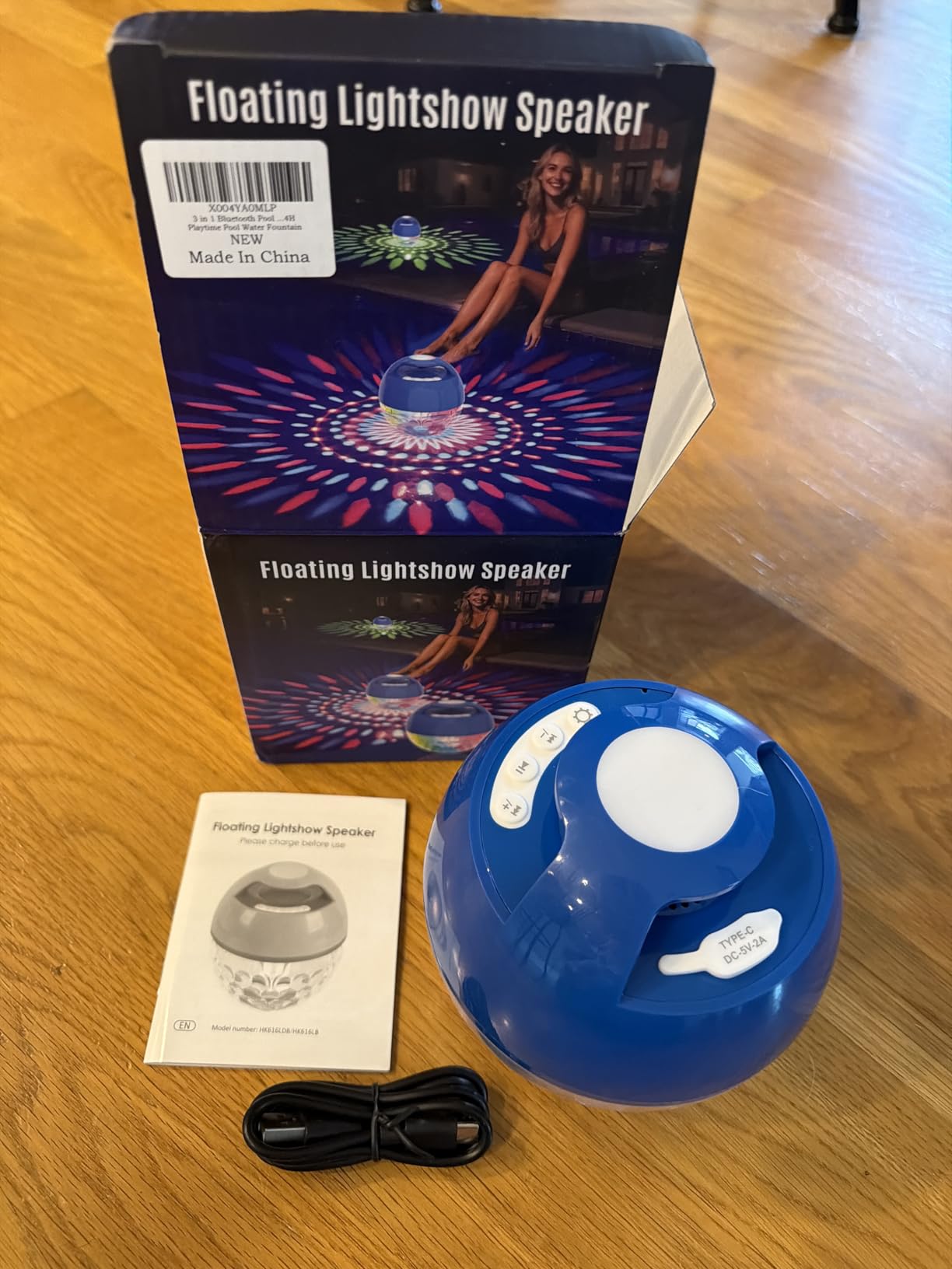 KingSom 2026 Upgraded Floating Pool Speaker with Top Lights, Bluetooth Pool Speaker IP68 Waterproof Hot Tub Speakers, Loud Sound Floating Speaker for Pools, BT5.4, 24H Playtime customer photo 1