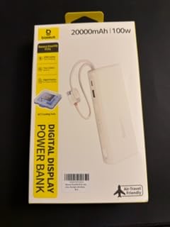 Baseus 100W Power Bank 20000mAh, Portable Laptop Charger with Built-in USB-C Dual Cables, Travel Essential PD QC Fast Charging for MacBook, iPad, iPhone 17/16, Samsung, Steam Deck, TSA-Approved customer photo 2