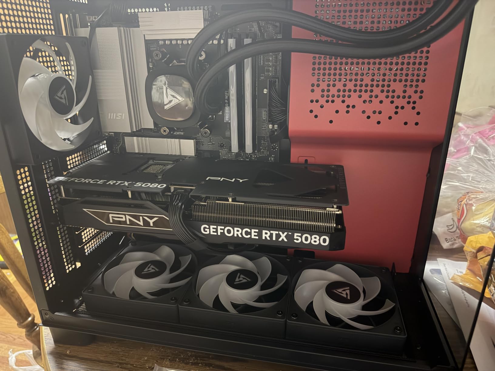 STORMCRAFT Phantom RTX 5080, AMD Ryzen 7 9800X3D, 32GB DDR5 RAM 6000MHz, 2TB NVMe Gen4 SSD, B850 Chipset 850w PSU 360mm AIO, Win 11 Home, RGB Keyboard Mouse, WiFi BT HDMI AI Prebuilt Gaming Desktop PC customer photo 2