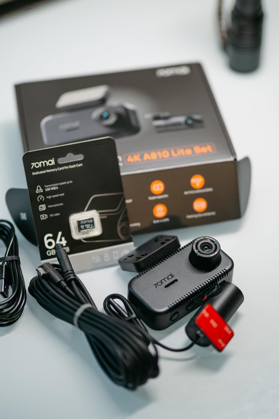 70mai A810 Lite 4K Dash Cam Front and Rear, 5GHz Wi-Fi 6 DashCam, Car Camera 4G LTE Remote Access, GPS Tracking, HDR Night Vision, 24H Parking Mode, Voice Control, Emergency Lock, Loop Recording customer photo 2