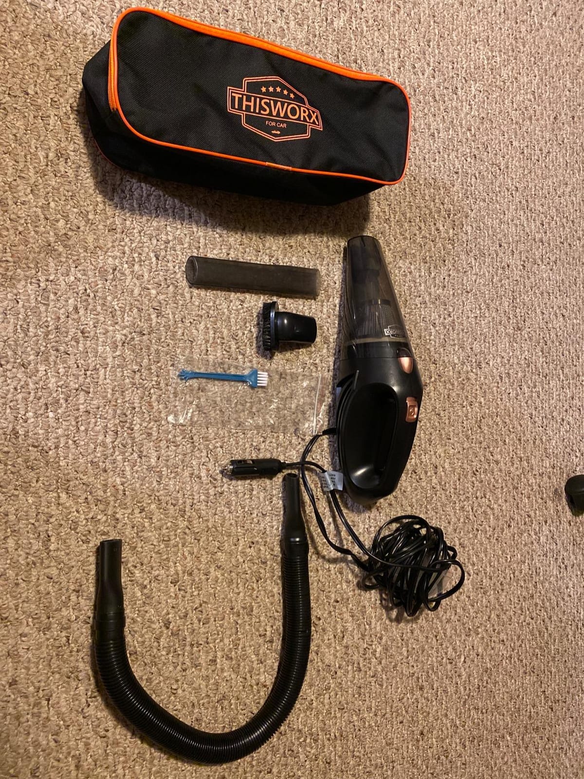 ThisWorx Handheld Car Vacuum, Portable Car Vacuum Cleaner with 16Ft Cord | 12V High Power, Lightweight Design for Car Interior, RV, Boats & Travel, Includes 3 Attachments & Storage Bag customer photo 2