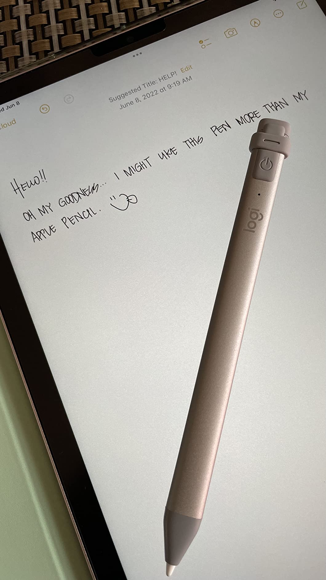 Logitech Crayon Digital Pencil for All iPads (2018+) with Apple Pencil Technology, Anti-roll Design, and Dynamic Smart Tip customer photo 2