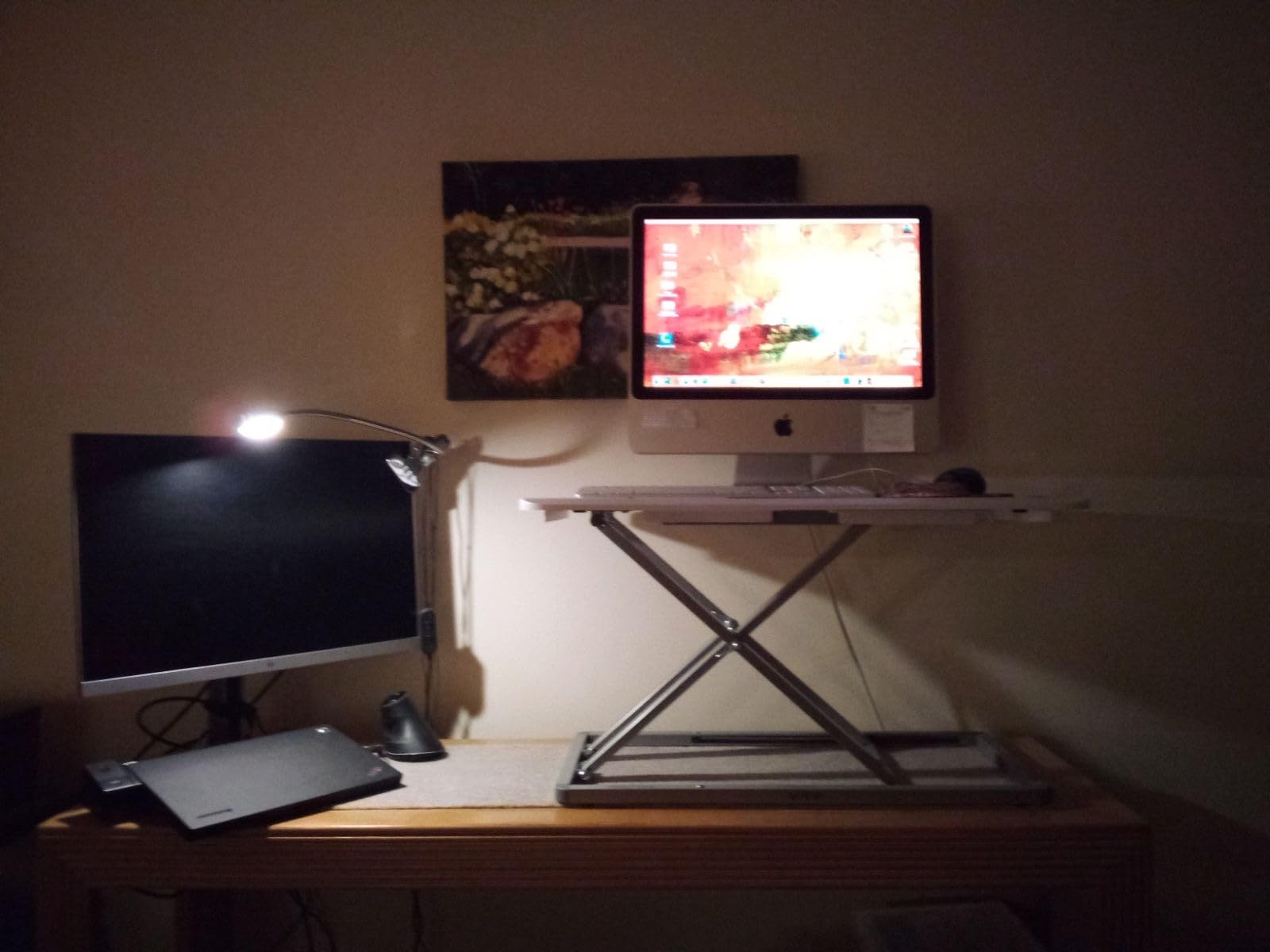 VIVO Black 29 in Single Top Standing Desk Converter, DESK-V000U | Economy, Height Adjustable, Sit Stand Tabletop Monitor and Laptop Riser Workstation, No Assembly Required, Black Frame customer photo 2