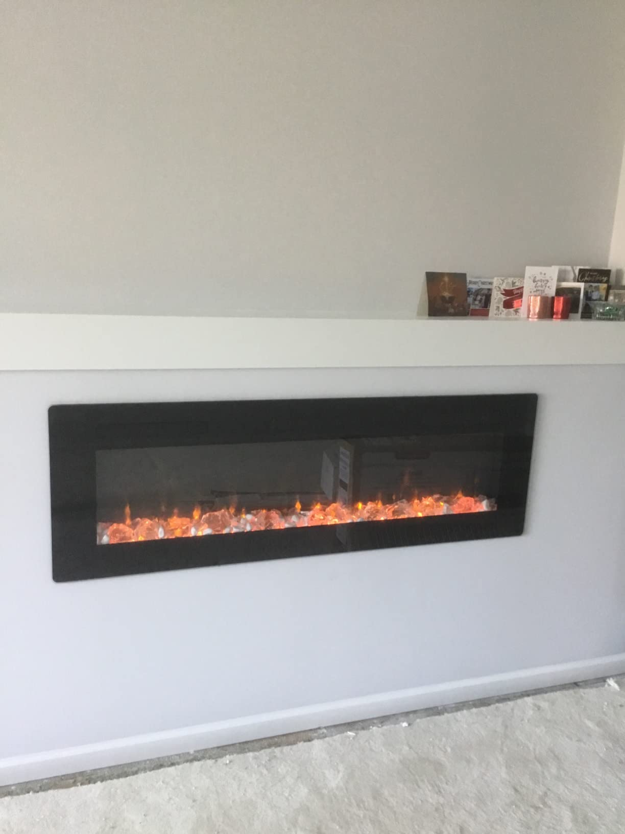 Dimplex Sierra 60 Inch Wall-Mount Linear Electric Fireplace - Black, 1400W | Heater with Realistic LED Flames, 3 Media Beds, Remote & Touch Screen, Built-In or Tabletop, For Living Room & Bedroom customer photo 2