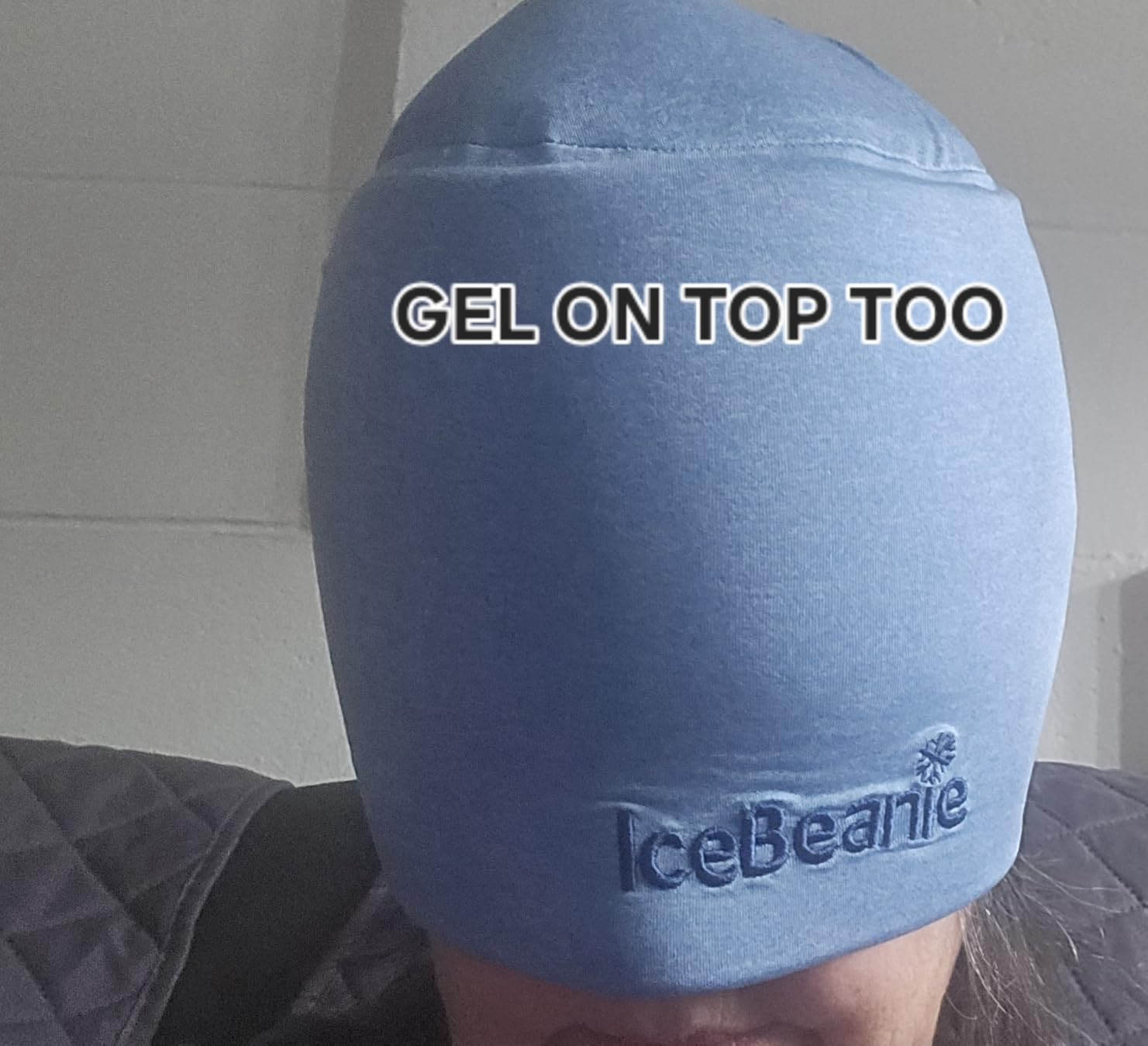 IceBeanie Migraine Relief Cap, Soft & Stretchy Gel Tension Headache Relief Cap, Extended Cooling Hangover Ice Hat, Odorless Head Wrap Ice Pack Wrap, Headache Migraine Mask customer photo 1