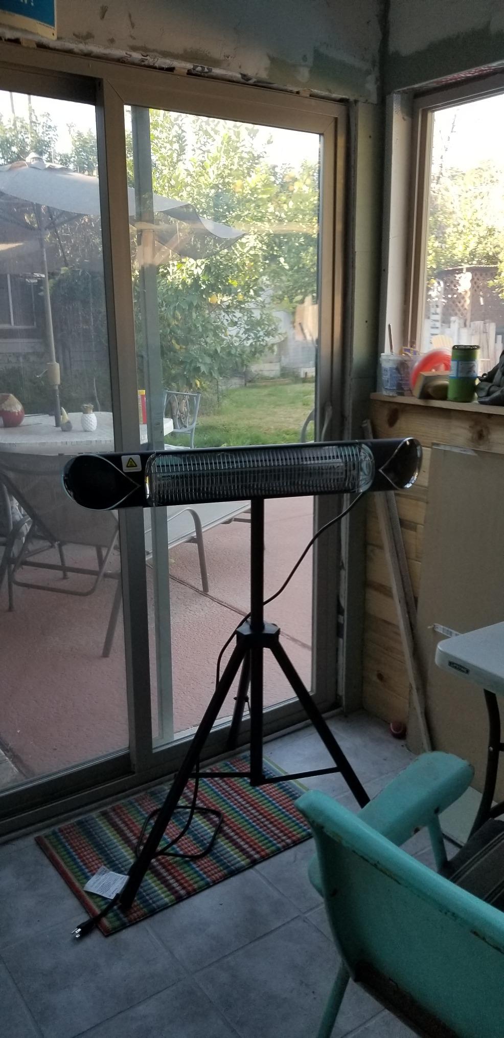Briza Infrared Electric Patio Heater - Indoor/Outdoor Heater - Portable Wall/Garage Heater - 1500W - use with Stand - Mount to Ceiling/Wall) customer photo 1