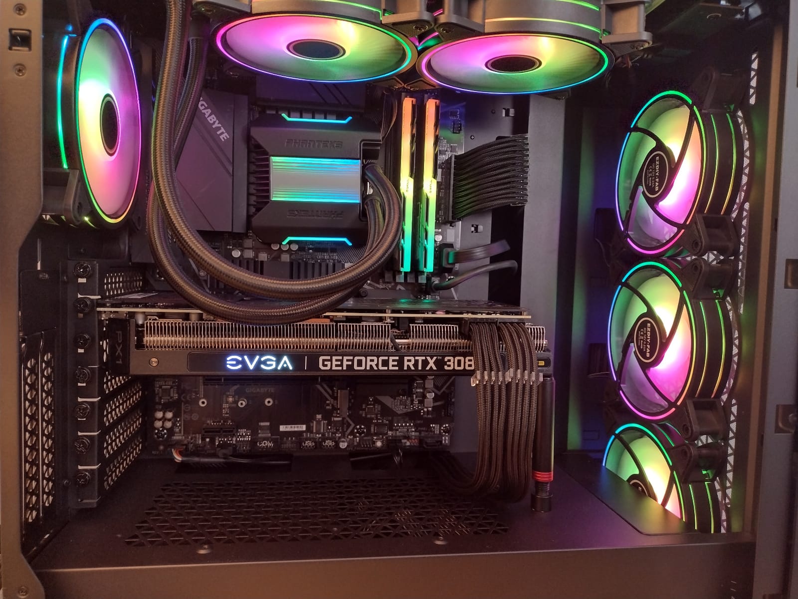 EZDIY-FAB Moonlight 120mm RGB Case Fan, 6 Pack, ARGB, Aura SYNC, Speed Control, 26.16 CFM, Desktop Compatible customer photo 1