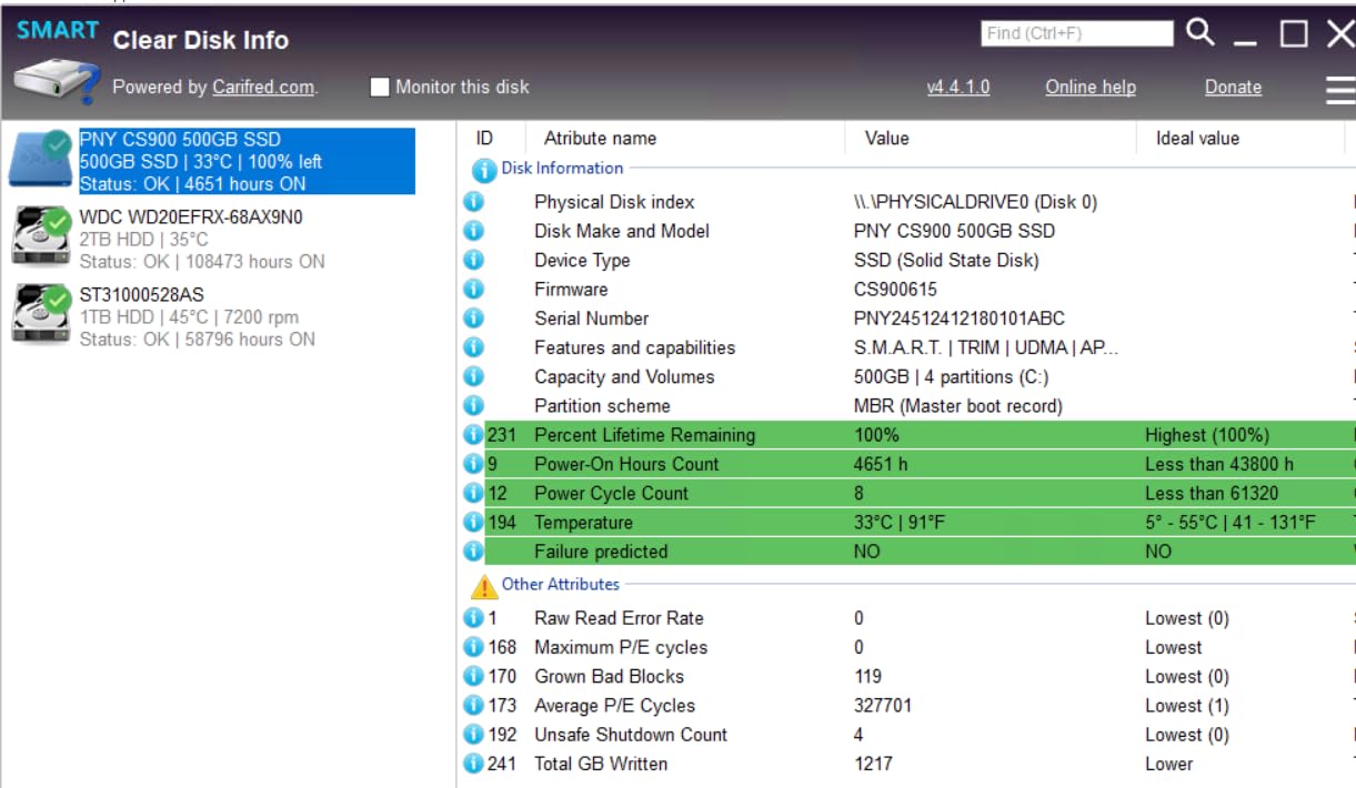 PNY CS900 500GB 2.5