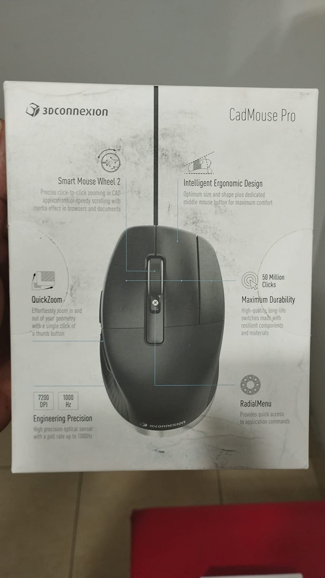 3DConnexion CadMouse Pro Mouse - Optical - Cable - 7 Button(s) - Black customer photo 1