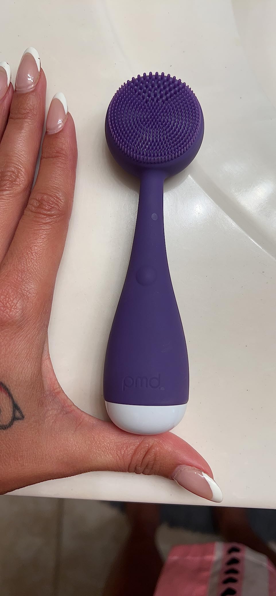 PMD Clean Mini - Smart Facial Cleansing Device with Silicone Brush & Anti-Aging Massager - Waterproof - SonicGlow Vibration Technology - Clear Pores and Blackheads - Lift, Firm, and Tone Skin customer photo 1