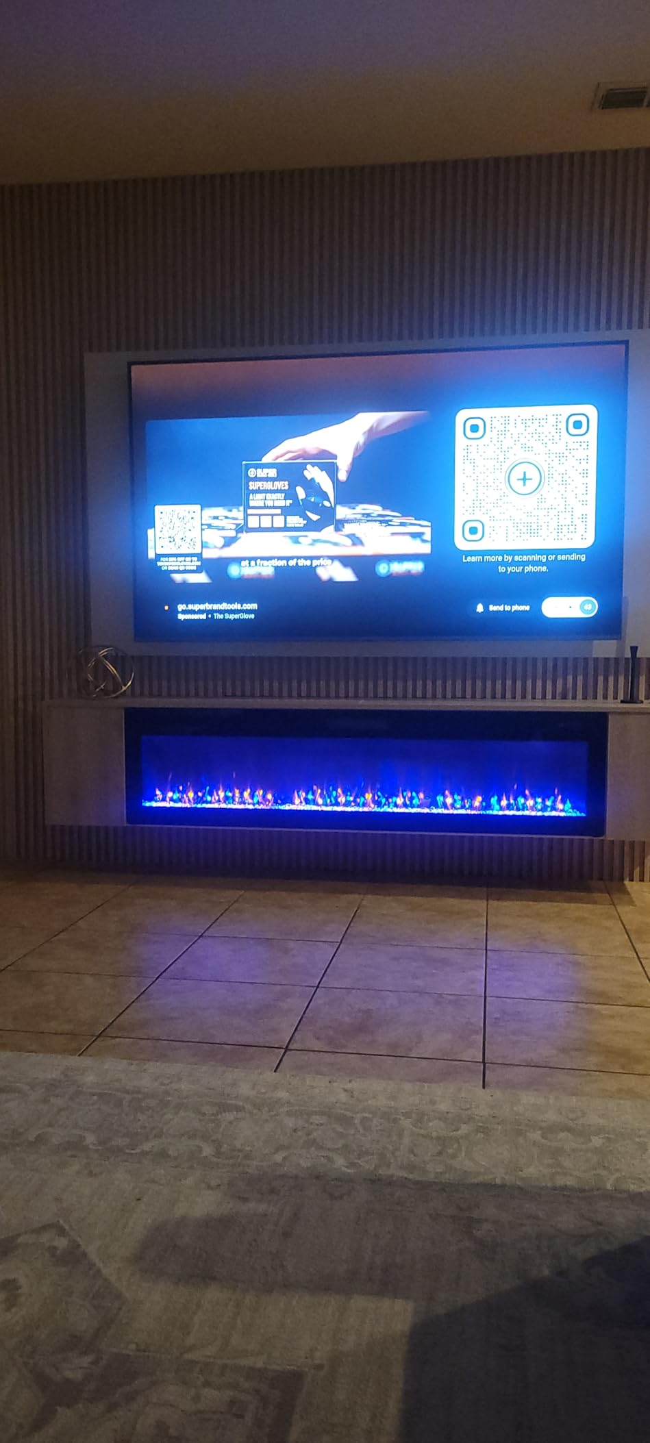 Vitesse 72 Inch Ultra Thin Electric Fireplace-Narrow Bezel Linear Fireplace Heater Recessed Wall Mounted, Remote and Screen Control, 8H Sleep Timer, Low Noise, 750/1500W for Living Room, Bedroom customer photo 2