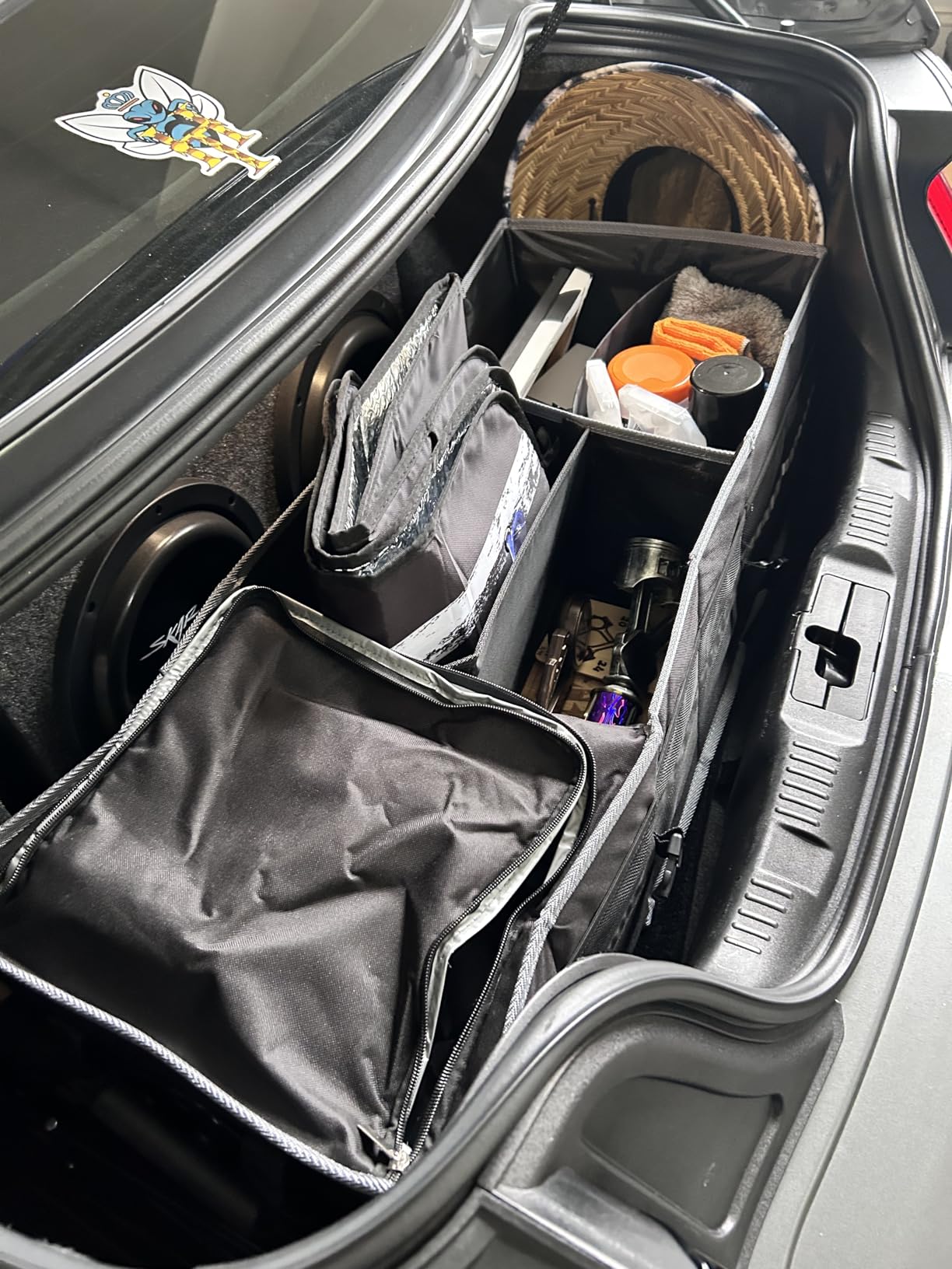 Trunk Organizer and Storage with Built-In Insulated Leak Proof Cooler Bag | Collapsible Cargo Organizer for SUV with Non Slip Strips, 3 Large Compartments Foldable Waterproof Portable Car Storage Box customer photo 1
