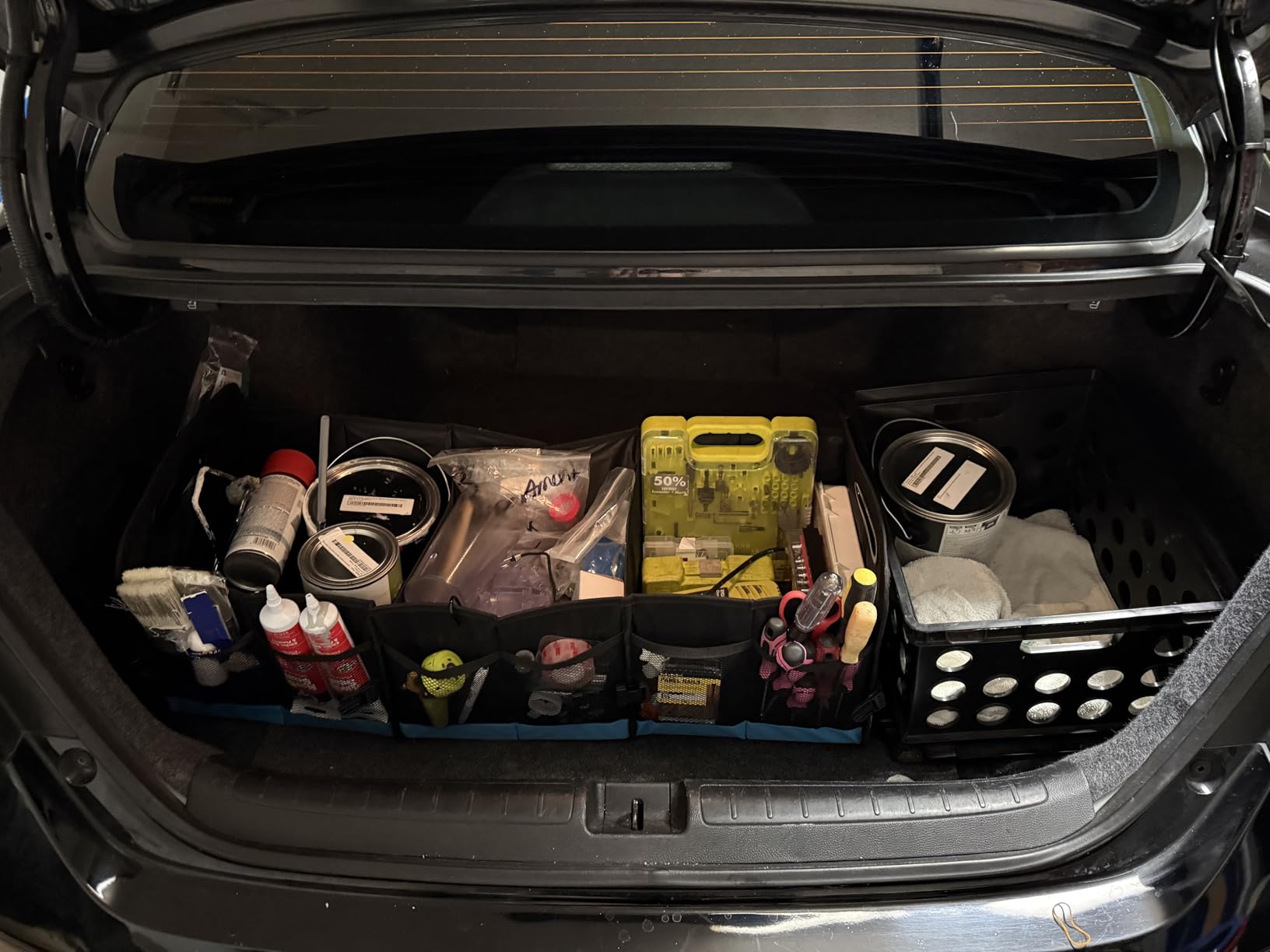 AOPHY Trunk Organizer - 95L Extra Large Capacity SUV Cargo Storage, Collapsible Waterproof Design with Non-Slip Bottom & Retractable Straps, Car Organizers for SUV, Truck, Sedan | 3 Compartments, Heavy Duty customer photo 2