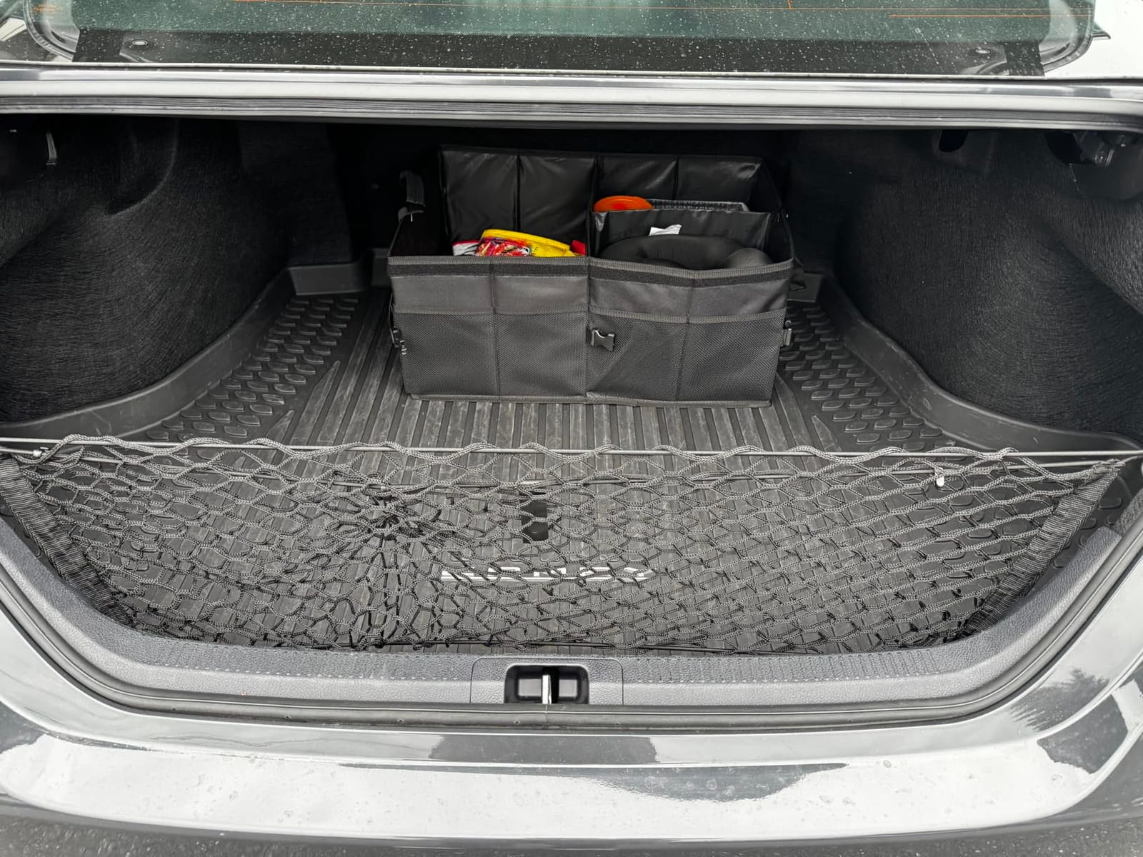 FORTEM Trunk Organizer - Foldable Car Organizer with Cooler for SUV, Trucks | Car Accessories for Men Women, Collapsible Bag, Non Slip Bottom, Straps, Soft Cover, 600D Oxford, Black, 6 Compartments, 105L customer photo 1