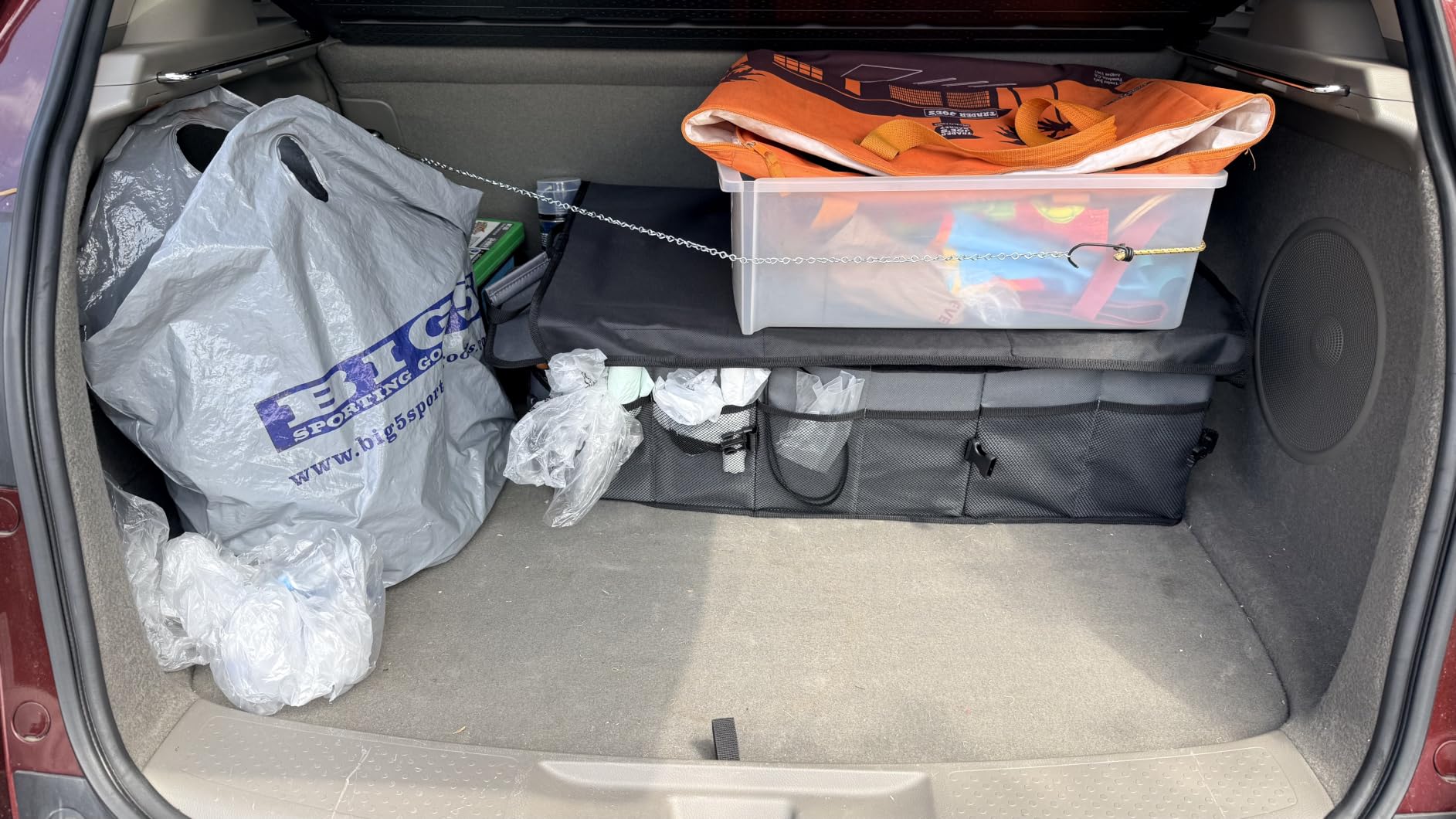 FORTEM Trunk Organizer - Foldable Car Organizer with Cooler for SUV, Trucks | Car Accessories for Men Women, Collapsible Bag, Non Slip Bottom, Straps, Soft Cover, 600D Oxford, Black, 6 Compartments, 105L customer photo 2