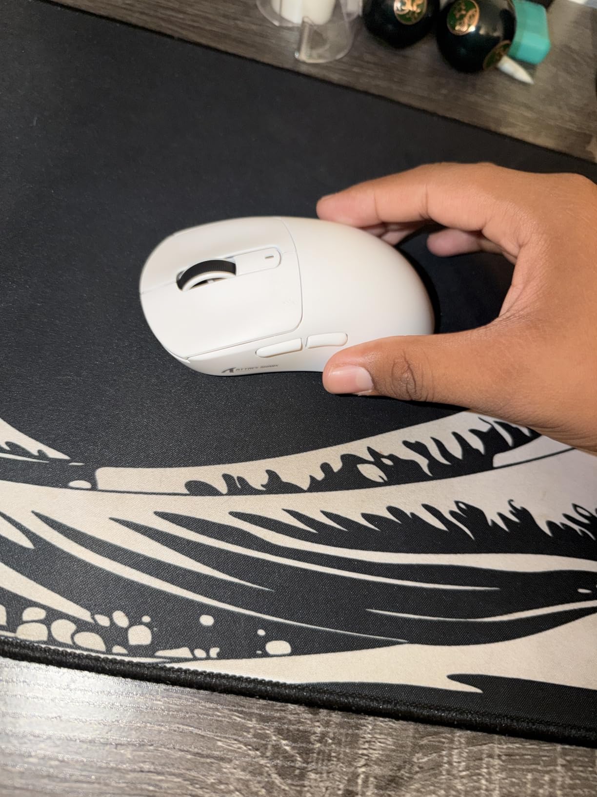 ATTACK SHARK X3 49g Ultra-Lightweight Wireless Gaming Mouse, White | Bluetooth 5.2/2.4G Wireless/Wired, PAW3395 Gaming Sensor, 26K DPI, 200h Battery Life, Programmable Buttons for PC/Mac/Win customer photo 1
