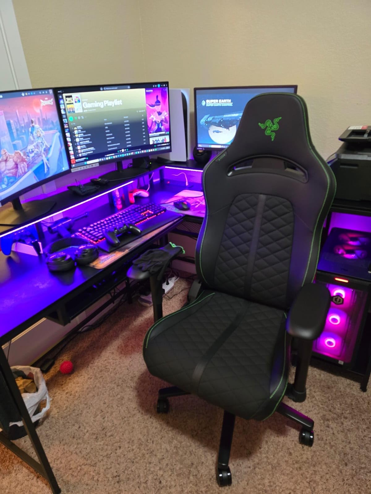 Enki X Essential Gaming Chair, All-Day Comfort, Black | Built-in Lumbar Arch, Optimized Cushion Density, Dual-Textured, Eco-Friendly Synthetic Leather, Adjustable 152-degree Recline customer photo 1