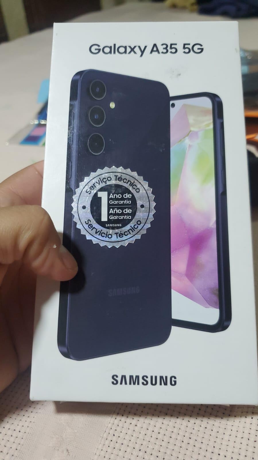 Galaxy A55 5G A556E 128GB Dual-SIM GSM Unlocked Android Smartphone (Latin Variant/US Compatible LTE) - Awesome Navy customer photo 1