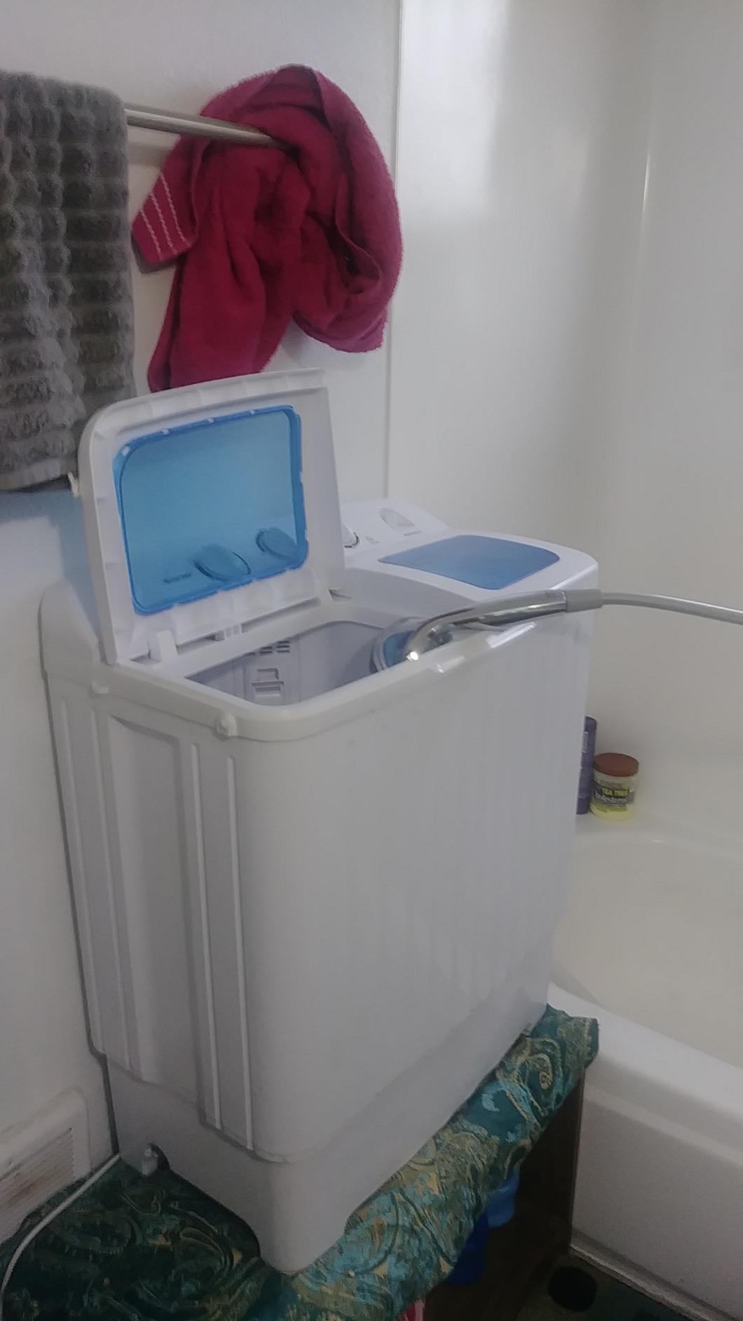 Giantex Portable Washing Machine, 20lbs Washer and Spinner Combo, Twin Tub 12lbs Wash & 8lbs Spin, Mini Compact Laundry Clothes Lavadora Portatil for Apartment Dorm RVs (White & Grey) customer photo 2