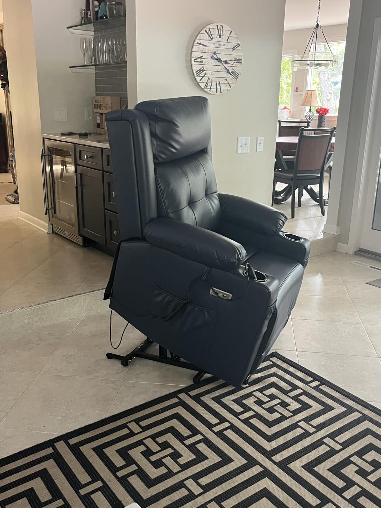 MCombo Triple Motor Power Lift Recliner Chair, Leather 7661 (Beige, Medium) | Massage and Heat, Adjustable Headrest, Lay Flat, Infinite Position, 4.7