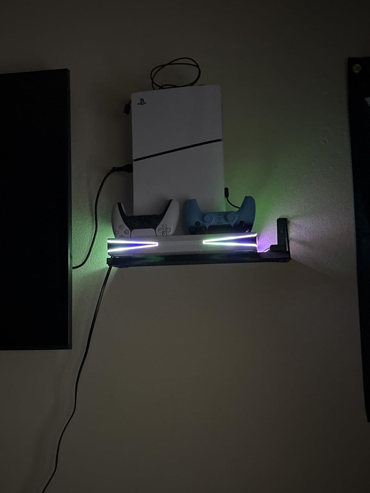 LIFUFUTEE PS5 Stand, PS5/Slim/Pro Cooling Station with 2.36in Cooling Fan, Controller Charger Station for PS5 Accessories, RGB Light, Headset Holder, 3 Charger Ports for PlayStation 5 Slim/Pro Console customer photo 2
