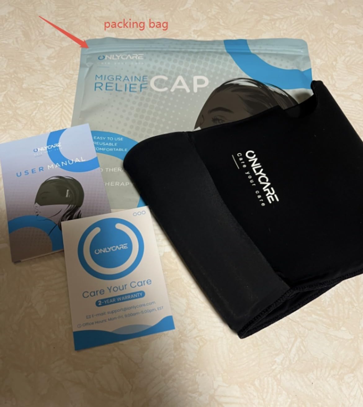 ONLYCARE Migraine Relief Cap, Headache Relief Cold Cap with Odorless Gel customer photo 2