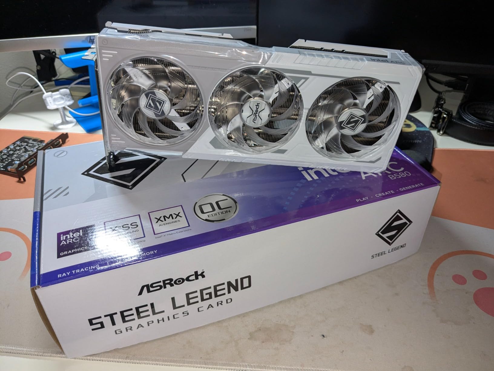 ASRock Intel Arc B580 Steel Legend 12GB OC Graphics Card, Intel Xe2-HPG, 12GB GDDR6, PCIe 4.0, Triple Fans, 0dB Silent, Polychrome SYNC, DisplayPort 2.1, HDMI 2.1a customer photo 2