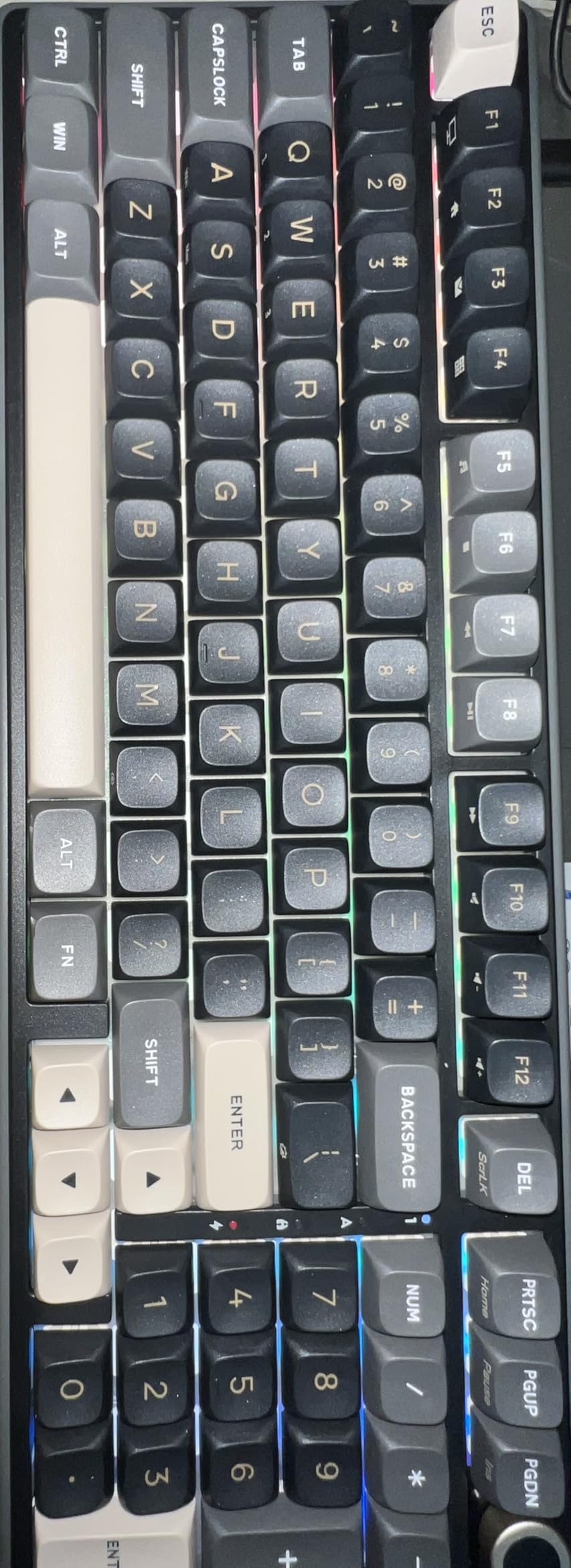 RK ROYAL KLUDGE R98 Pro Wireless Mechanical Keyboard, Creamy Bluetooth/2.4GHz/Wired RGB Gaming Keyboard with Number Pad and Knob, MDA Profile PBT Keycaps, Gasket Hot Swappable Linear Switch, Black customer photo 1