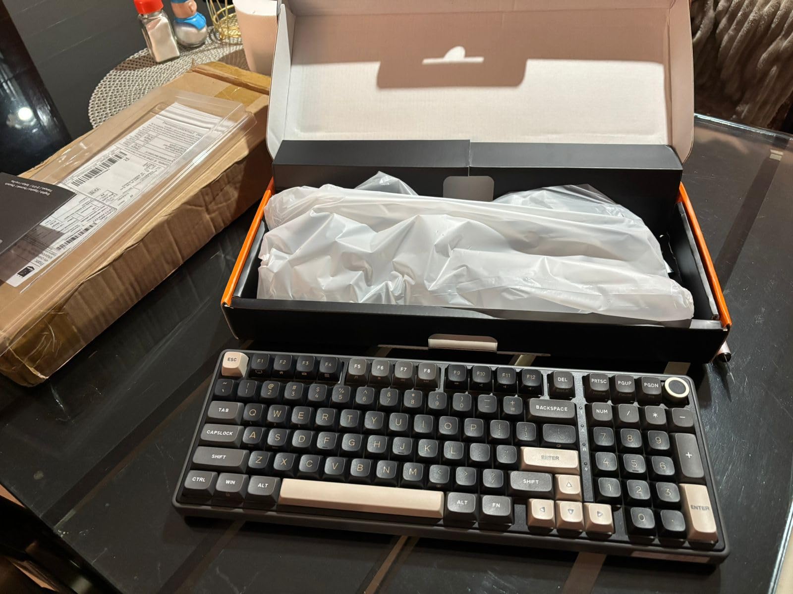RK ROYAL KLUDGE R98 Pro Wireless Mechanical Keyboard, Creamy Bluetooth/2.4GHz/Wired RGB Gaming Keyboard with Number Pad and Knob, MDA Profile PBT Keycaps, Gasket Hot Swappable Linear Switch, Black customer photo 2