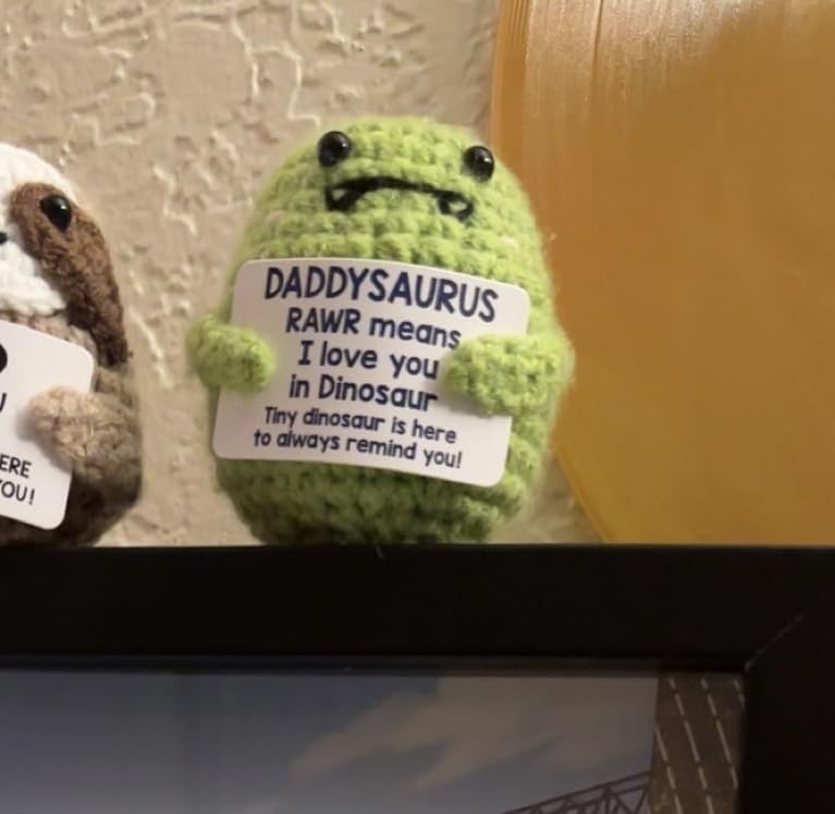 Mini Grandpa Gifts, Handmade Crochet Dinosaur Keepsake for Grandpa, Papa, Pops, I Love You Gifts from Granddaughter or Grandson, Cute Birthday Gift, Funny Appreciation Gift for Grandfather customer photo 2