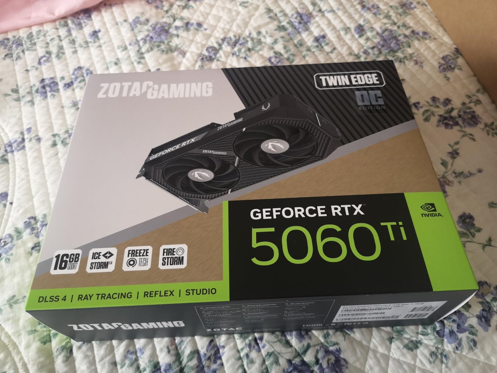ZOTAC Gaming GeForce RTX 5060 Ti 16GB Twin Edge OC DLSS 4 16GB GDDR7 128-bit 28 Gbps PCIE 5.0 Gaming Graphics Card, IceStorm 2.0 Cooling, SFF-Ready, ZT-B50620H-10M customer photo 1