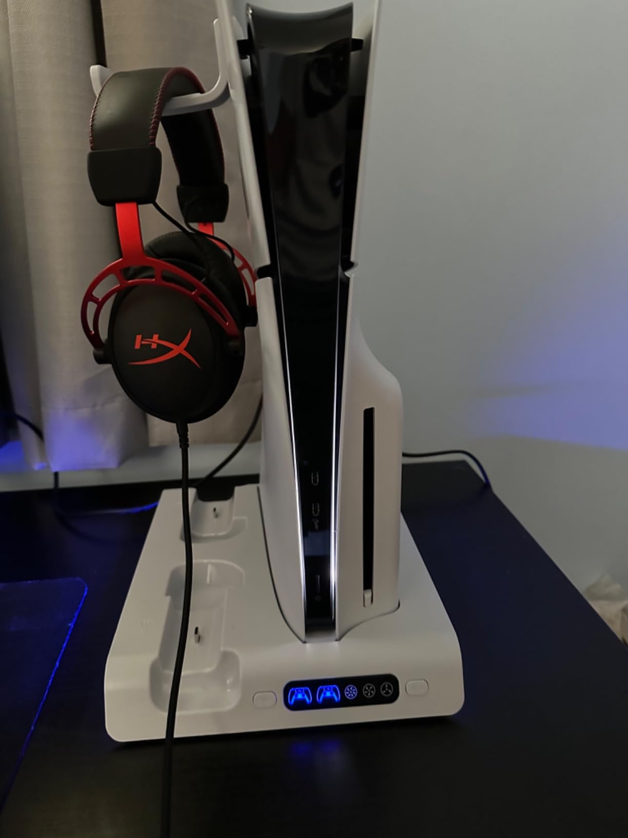 FASTSNAIL Cooling Station with Controller Charger for PS5/Slim/Pro Console | Vertical Cooling Stand, Fast Charger 2 Controllers, 3 Efficient Fans, 9 RGB Light Modes, Headset Hook for PS5 Accessories Kit customer photo 1