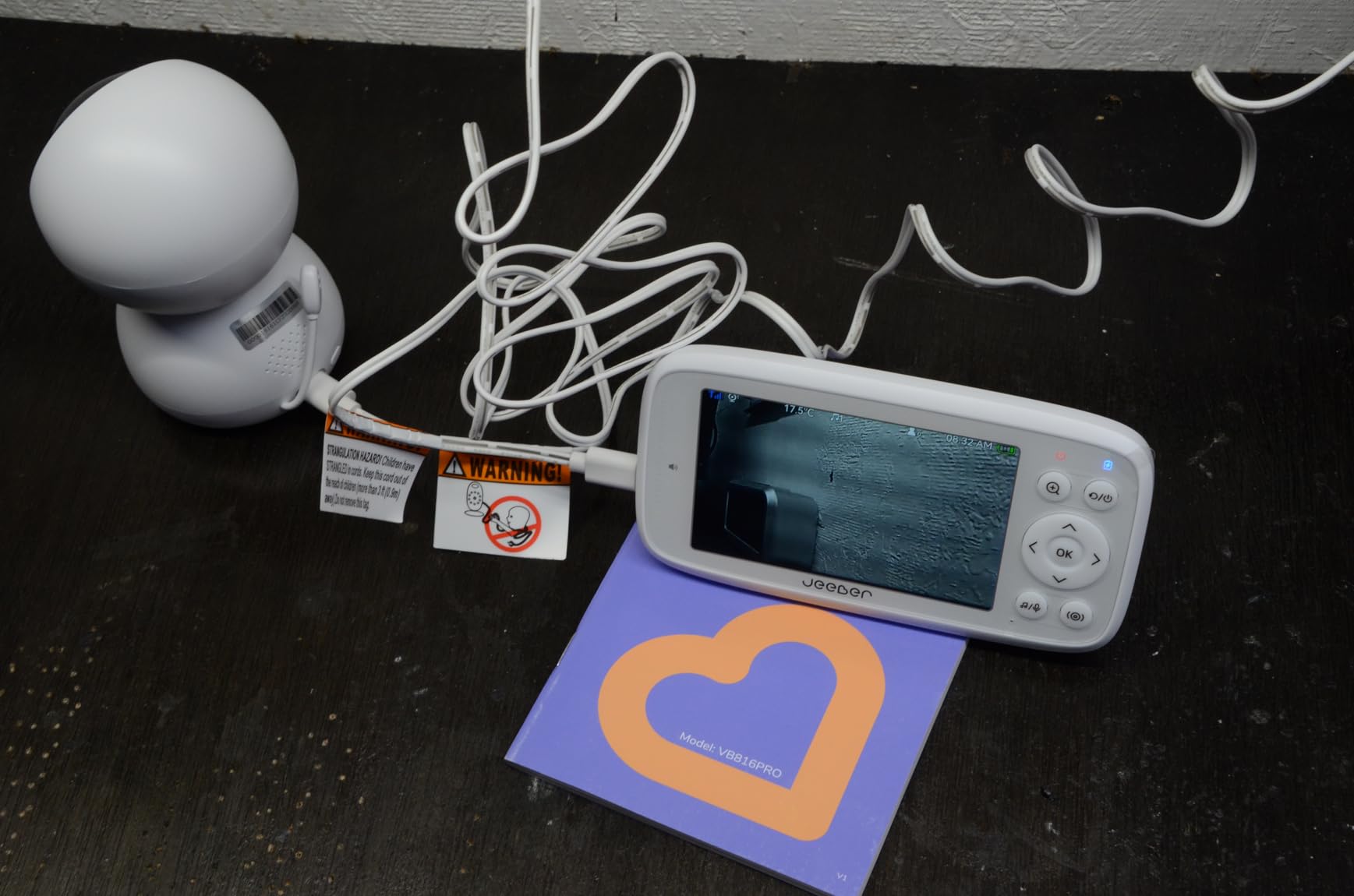 1080P 2.4GHz WiFi Baby Monitor with Camera and Audio, Pan-Tilt-Zoom Video Camera, 4'' IPS Screen, HD Night Vision, Motion & Cry Detection, 360° View, Temperature Sensor, Feeding Reminder customer photo 2