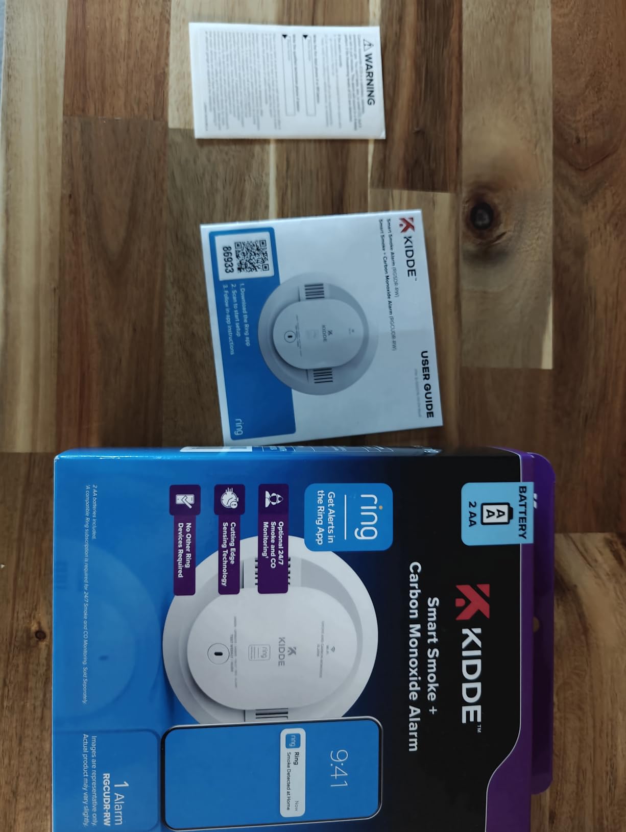 Kidde Smart Smoke & CO Detector with Ring, AA Battery, RGCUDR-RW customer photo 1