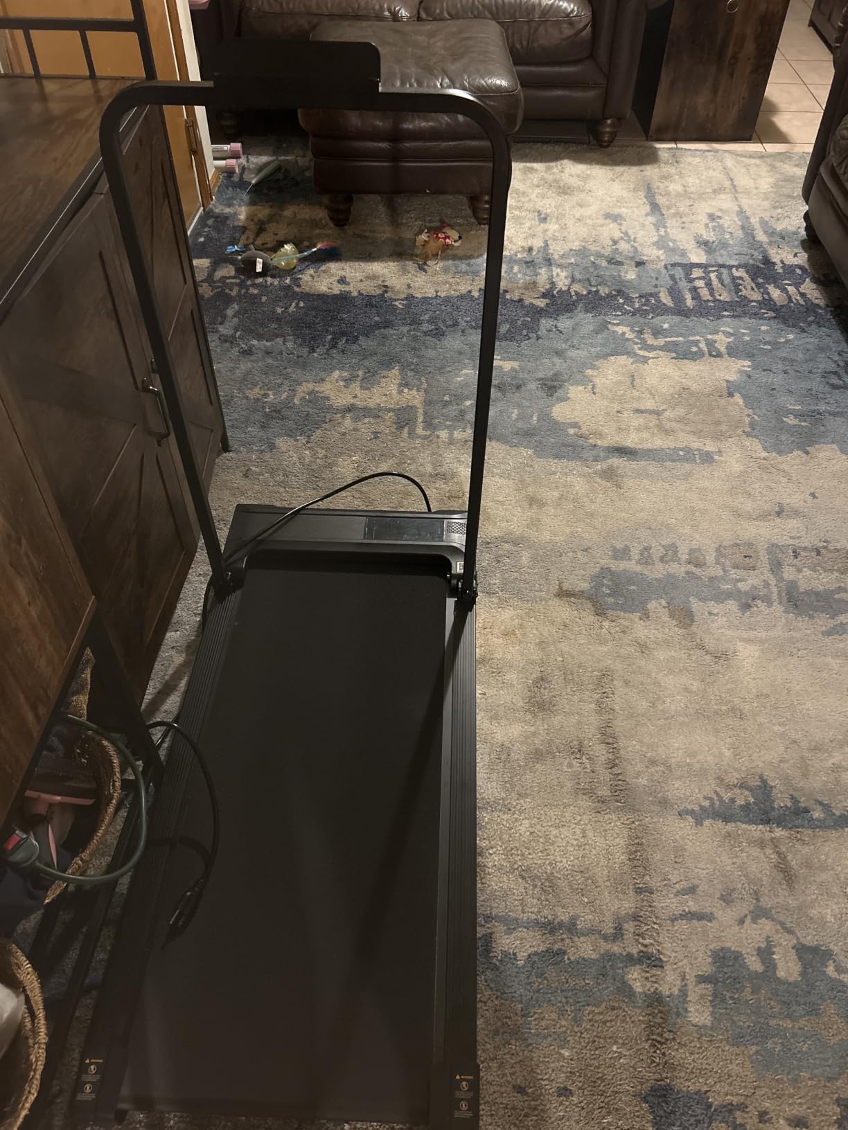 Walking Pad Treadmill for Home - Folding Treadmills with Handle Bar Portable Compact Fold up Indoor Foldable Handles Electric Walk Pads Small Spaces Mini Running Quiet Under Bed Office customer photo 1