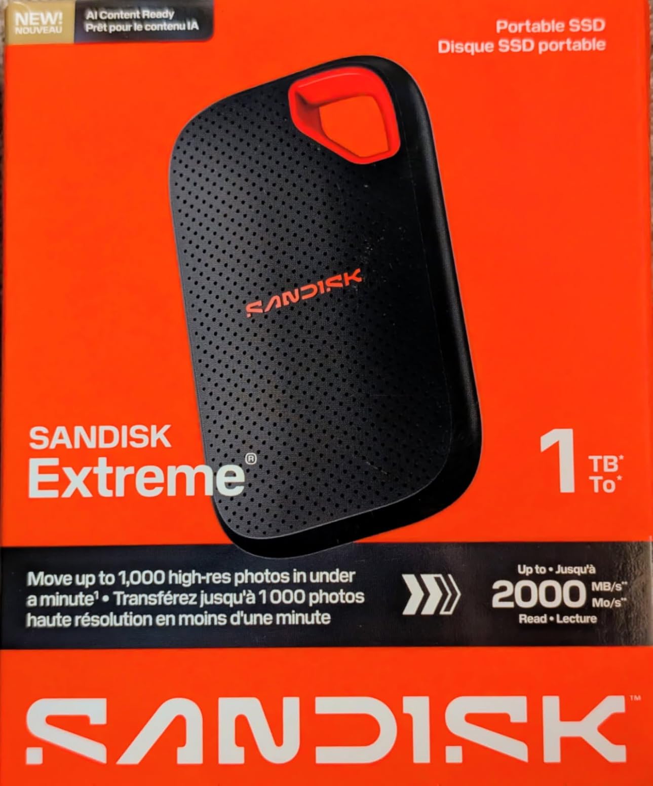 SANDISK 1TB Extreme Portable SSD (New Model) - up to 2000MB/s Transfer speeds, USB Type-C connectivity customer photo 2