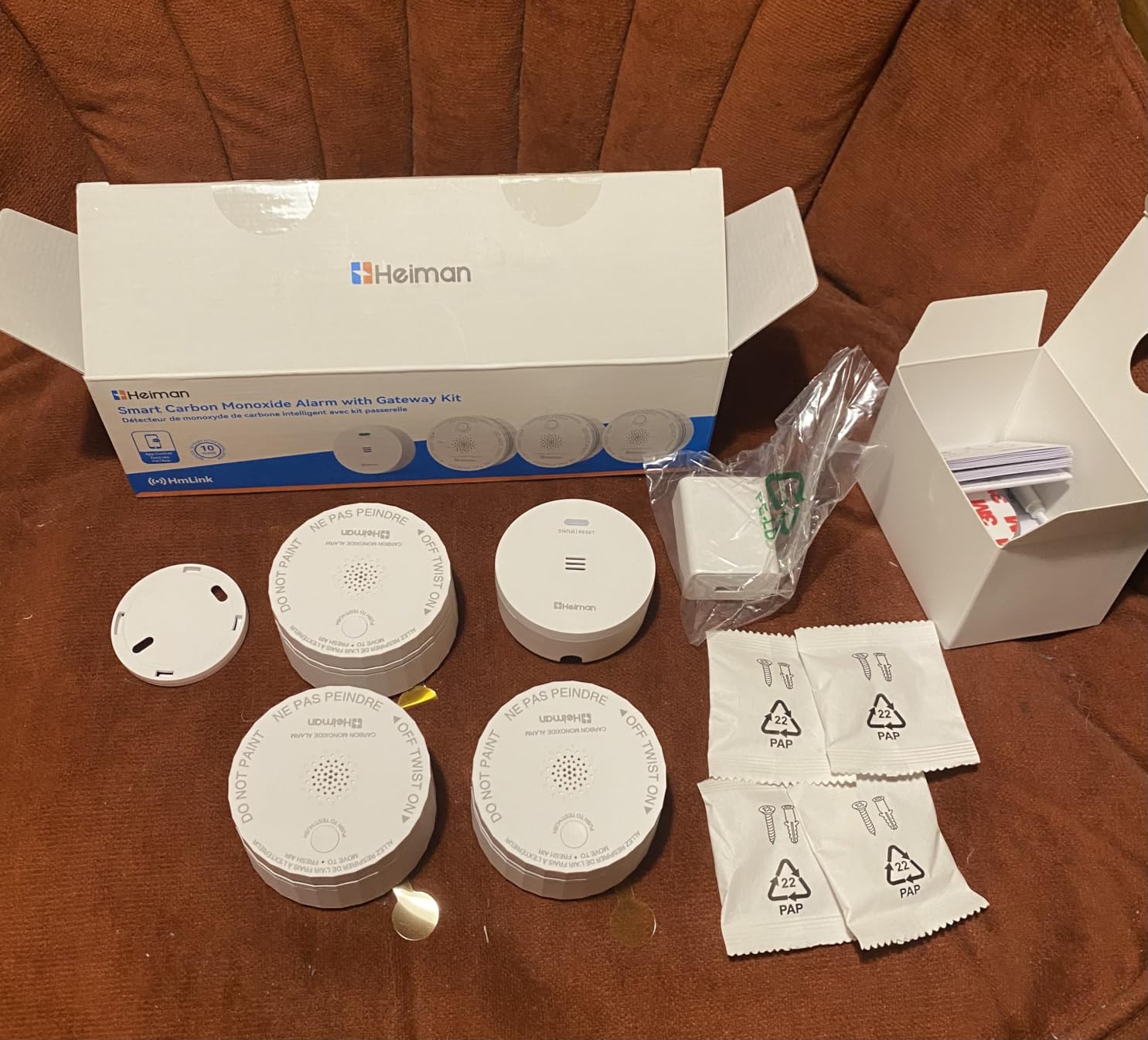 Heiman Smart Carbon Monoxide Detectors, 3-Pack Interconnected, with Gateway, Real-Time APP Alert, 2.4G Wi-Fi customer photo 1