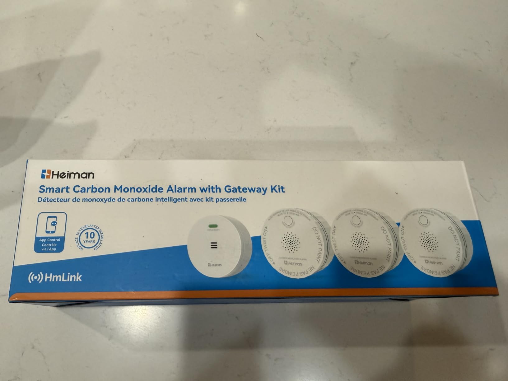 Heiman Smart Carbon Monoxide Detectors, 3-Pack Interconnected, with Gateway, Real-Time APP Alert, 2.4G Wi-Fi customer photo 2