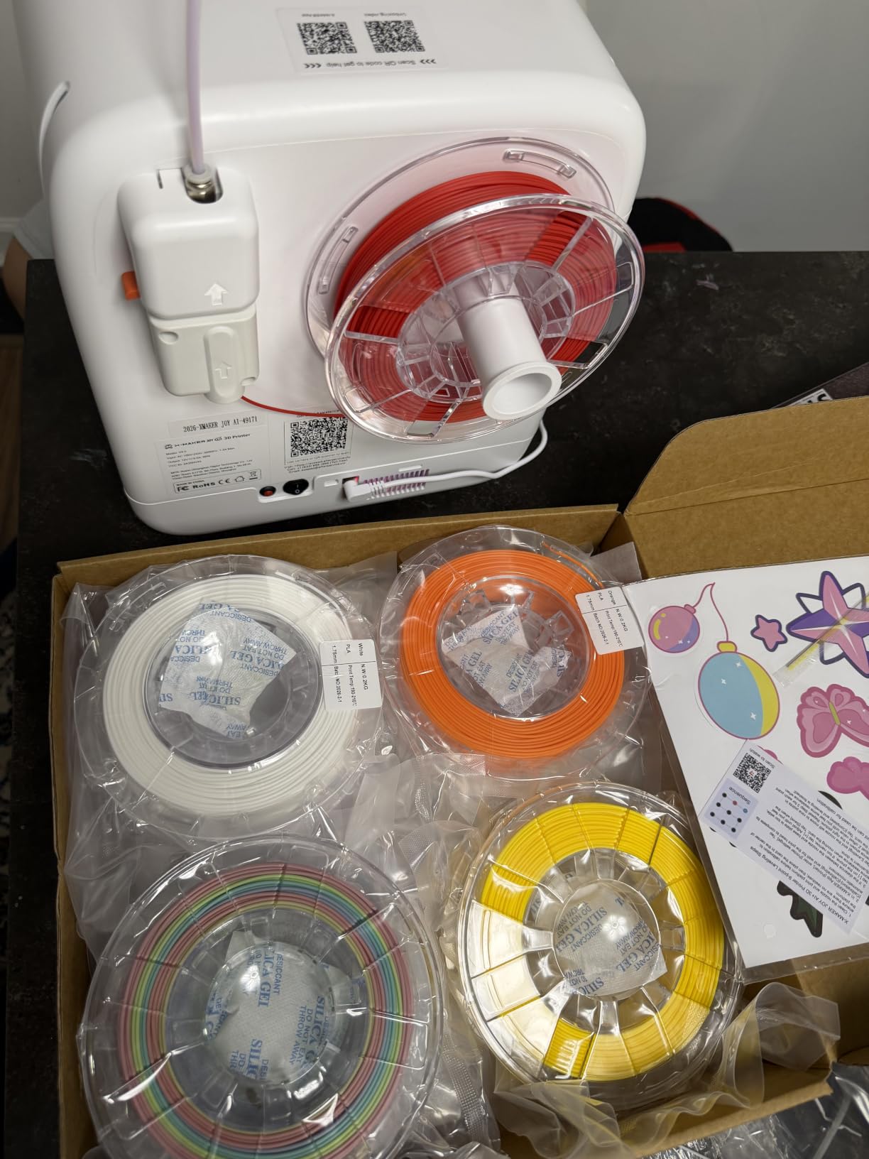 AOSEED 3D Printer for Kids, Fully Assembled AI 3D Printer with 8,000+ Models & 17+ Modules, 400mm/s High Speed, Leveling Free, STEM Toy Gift with 8 PLA Filaments for Home & School, X-Maker Joy AI+ customer photo 2