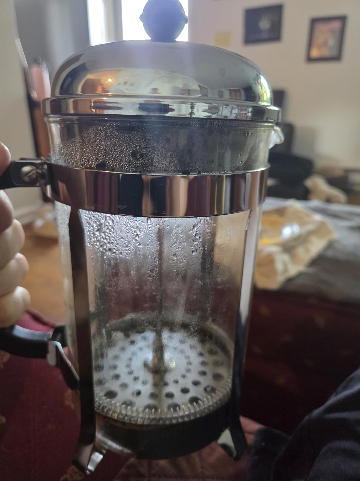 Bodum 34oz Chambord French Press Coffee Maker, High-Heat Borosilicate Glass, Polished Stainless Steel – Made in Portugal customer photo 2