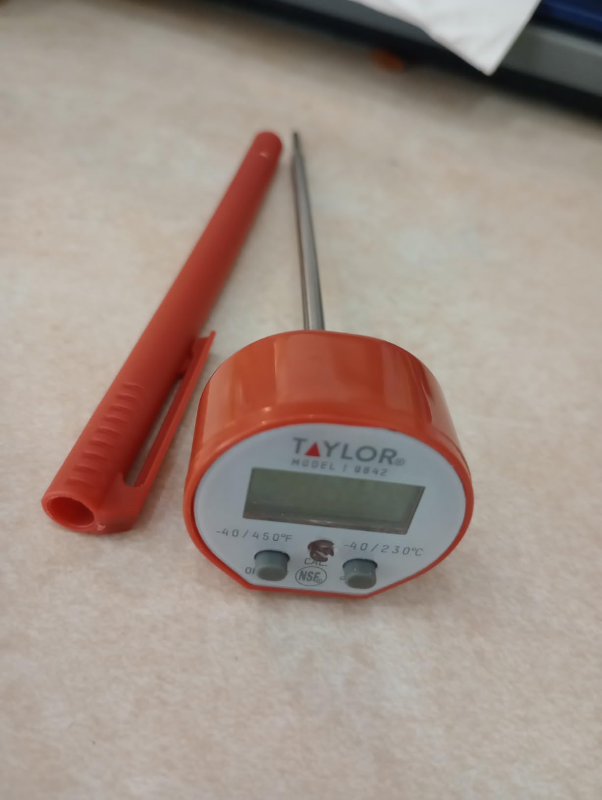 Taylor Waterproof Digital Instant Read Thermometer For Cooking, BBQ, Grilling, Baking, And Meat, Comes With Pocket Sleeve Clip, Red customer photo 2