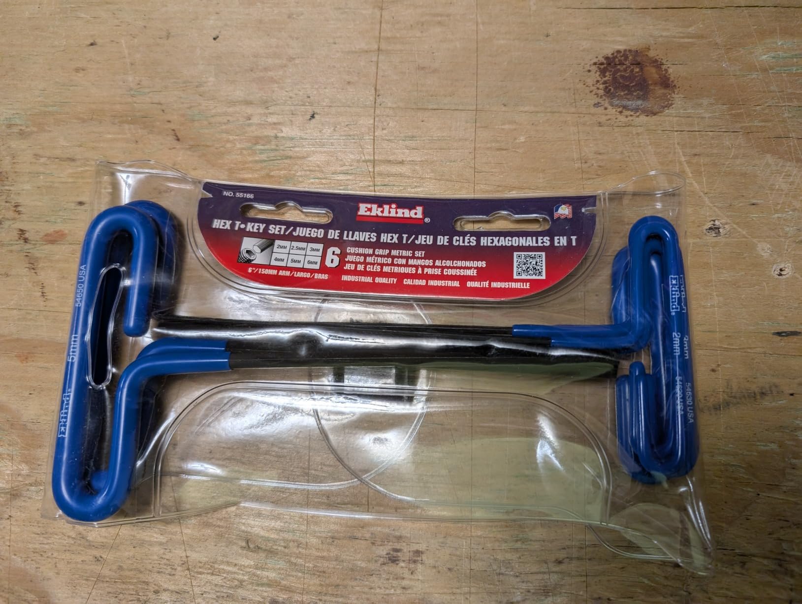 EKLIND 55166 Cushion Grip Hex T-Key allen wrench - 6pc set Metric MM sizes 2-6 (6In shaft) customer photo 2