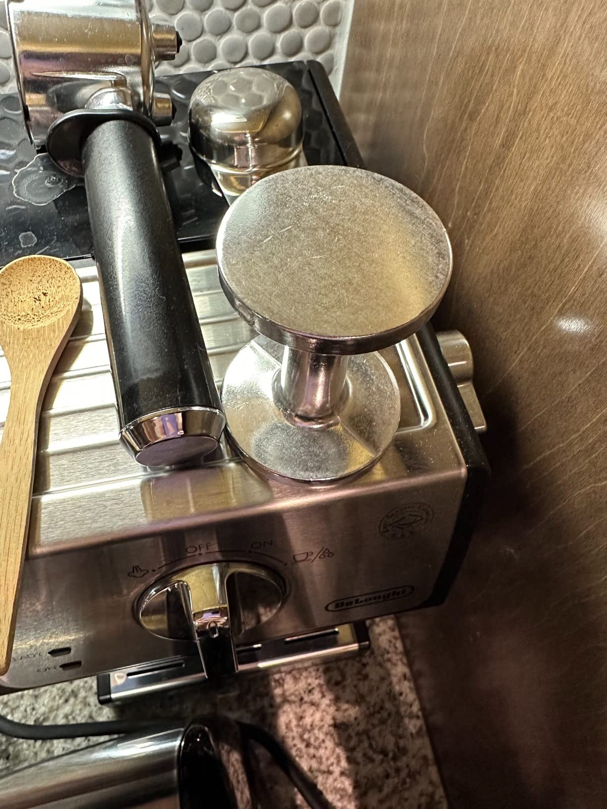 RSVP International Espresso Coffee Kitchen Tool Home and Commercial Use, Dual Sided Tamper, Aluminum Alloy customer photo 2