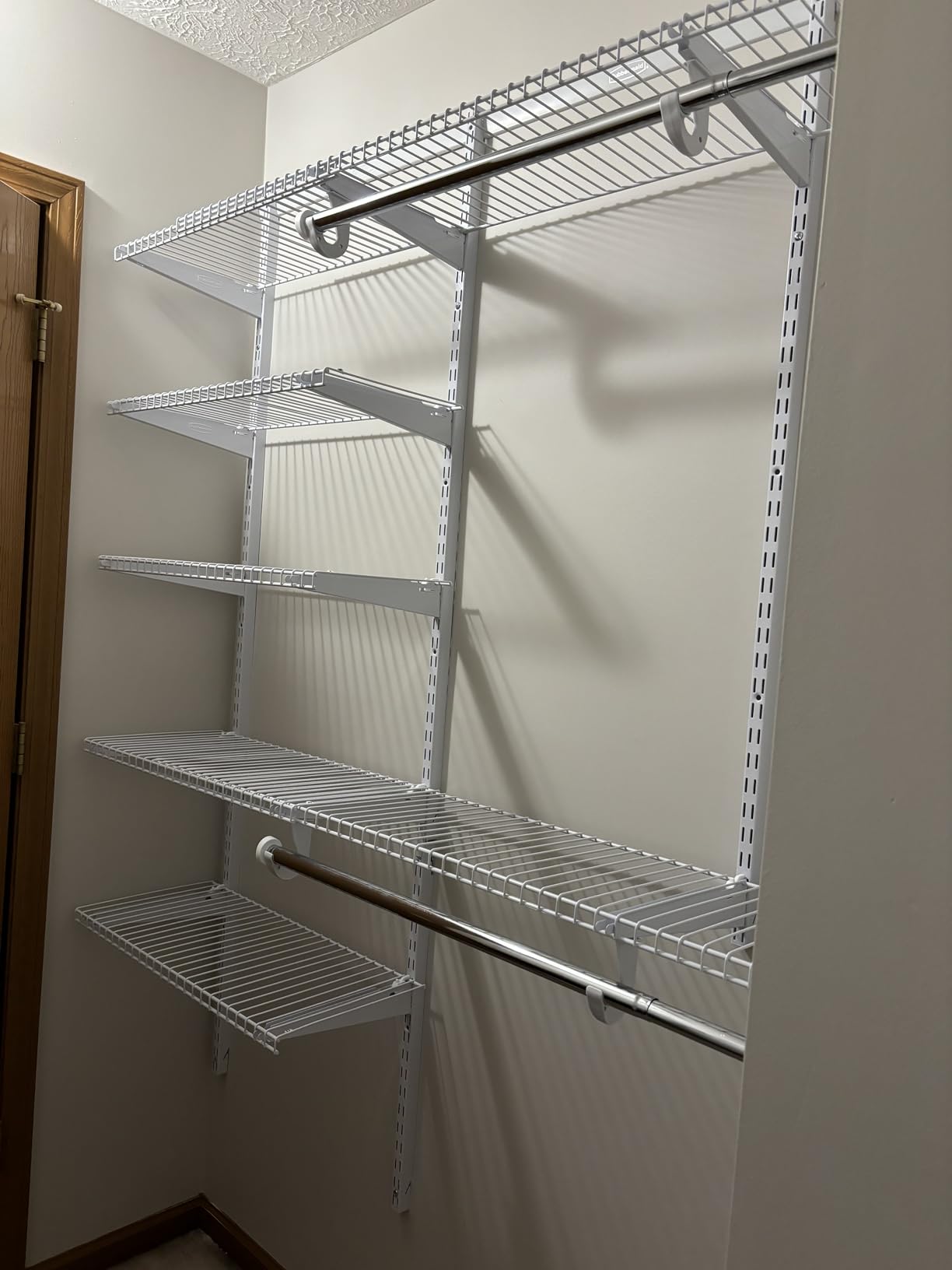 Rubbermaid Configurations Deluxe Custom Closet Kit 4-8 Ft. Adjustable Metal Wire Shelving Titanium Finish Expandable Organization System Hardware Included for Home Closet/Pantry/Laundry/Mudroom customer photo 2